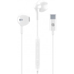 auricolare vivaoce stereo usb- c con controllo volume bianco