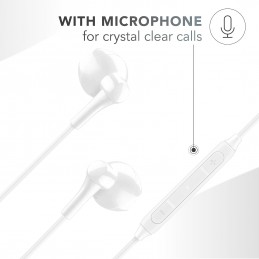 auricolare vivaoce stereo usb- c con controllo volume bianco