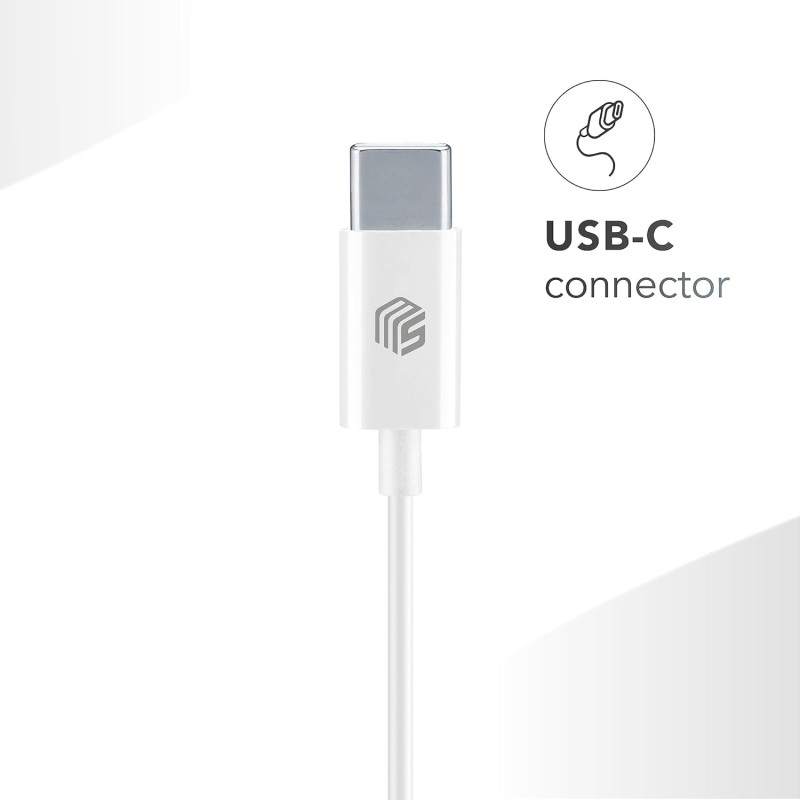 auricolare vivaoce stereo usb- c con controllo volume bianco