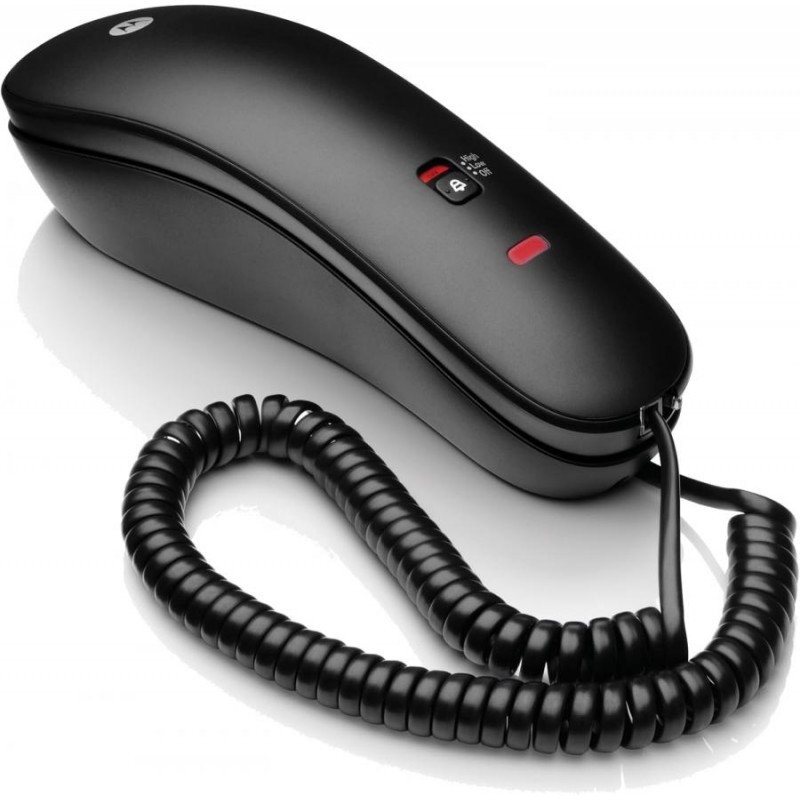 Motorola Voice - Telefono con filo CT50, Design semplice e compatto con funzione radiale, Disattivazione microfono, Montaggio a 