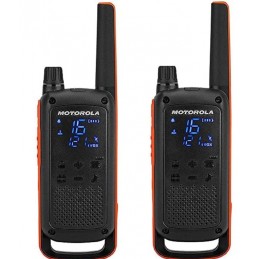 Motorola T82 PACK, fino a 10 km, PMR446, 16 canali + 121 codici privacy, Micro USB, jack da 2,5 mm, VOX, display LED, 20 toni di