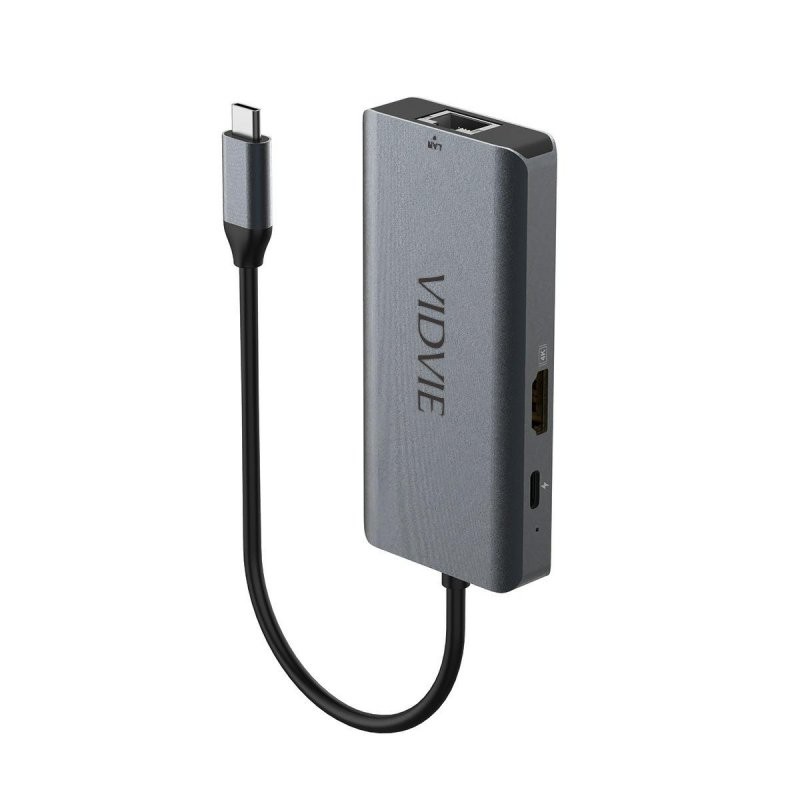 Adapter HUB 6in1+Type C gray3x USB, 1x Type-C, HDMI, LAN1x HDMI: HDMI ad alta velocità / max. 4K@30 Hz,LAN/Ethernet: 100 Mb/sTyp