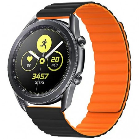 cinturino smartwatch universale 20mm orange-black magnetico