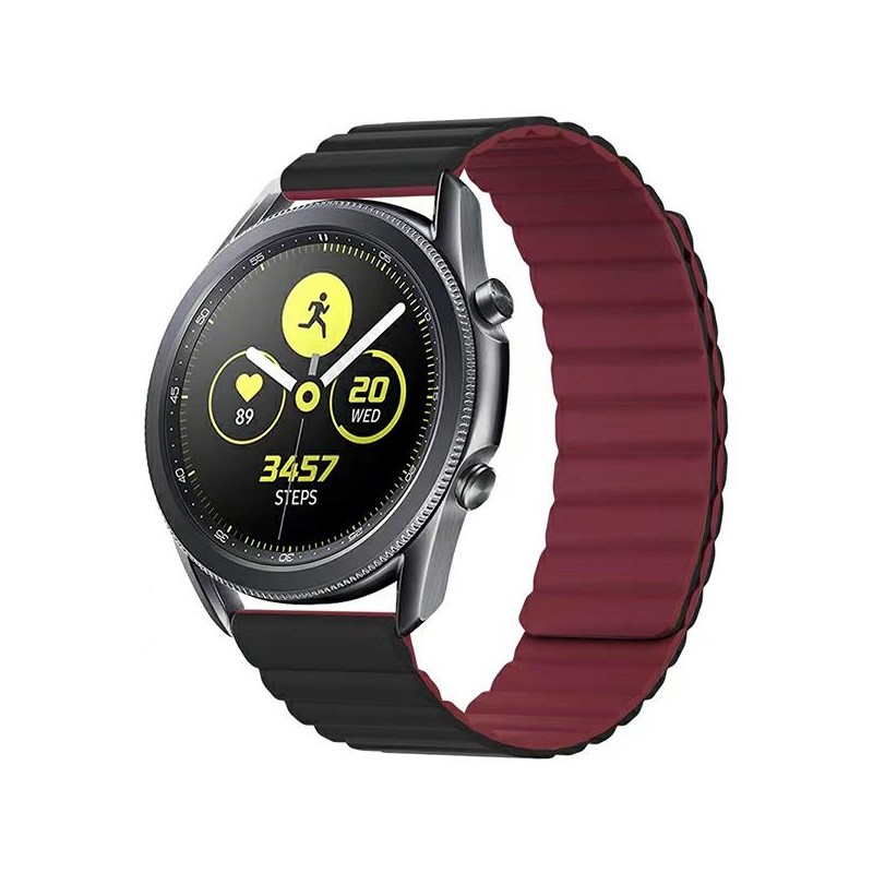 cinturino smartwatch universale 20mm red-black magnetico