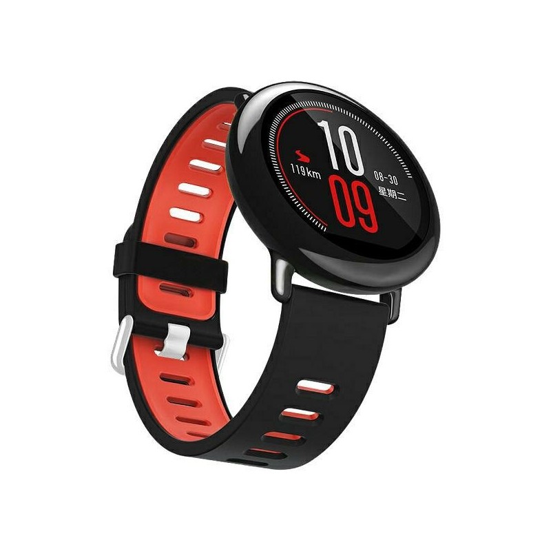 cinturino smartwatch universale 22mm black - red