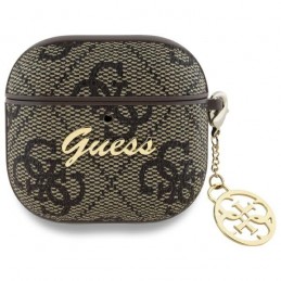 cover guess airpods 4° generazione brown con charm