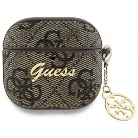 cover guess airpods 4° generazione brown con charm