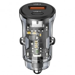 caricabatterie da auto 30w usb+ usbc fast charge