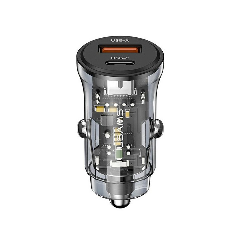 caricabatterie da auto 30w usb+ usbc fast charge