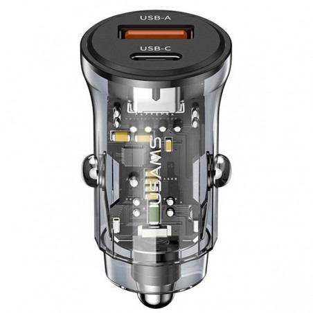 caricabatterie da auto 30w usb+ usbc fast charge