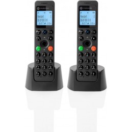 DOT202 Twin Pack, Telefono Cordless Digitale, Altoparlante Vivavoce, Blocco Chiamate, 100 Contatti con Nome e Rubrica, Nero
