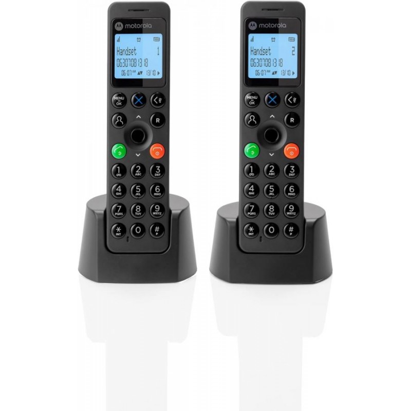 DOT202 Twin Pack, Telefono Cordless Digitale, Altoparlante Vivavoce, Blocco Chiamate, 100 Contatti con Nome e Rubrica, Nero