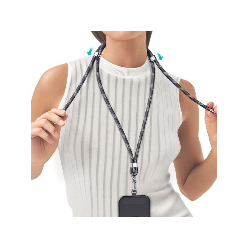 laccio portatelefono universale da collo azzurro 160cm diametro 8mm