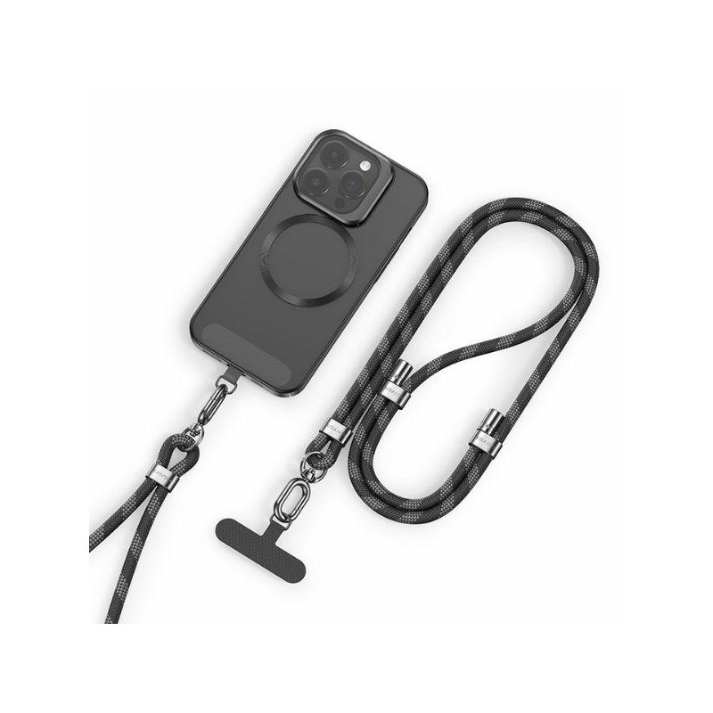 laccio portatelefono universale da collo grigio/grigio 160cm diametro 8mm