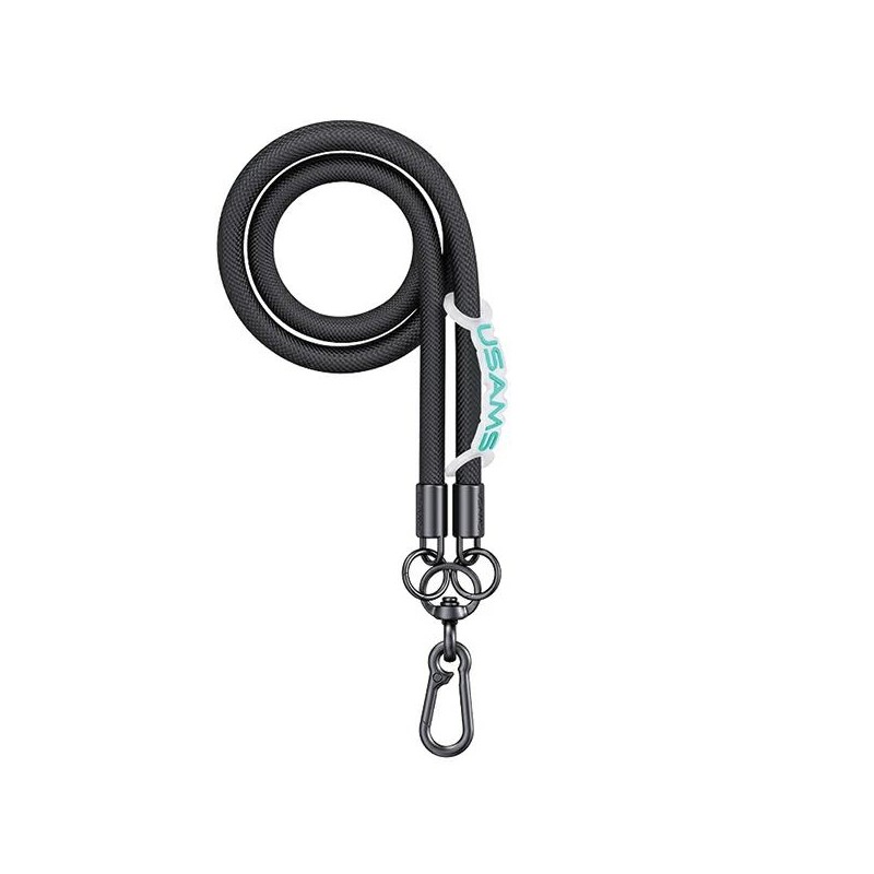 laccio portatelefono universale da collo nero 120cm diametro 8mm
