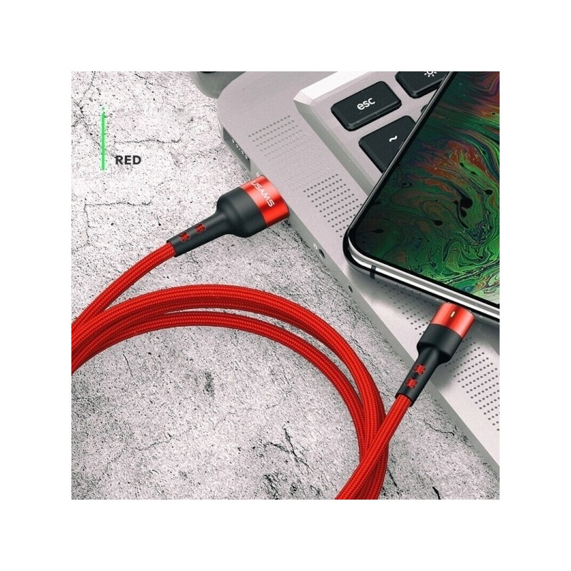 cavo dati lightning in box cilindrico antistrappo 100cm 2Ah rosso