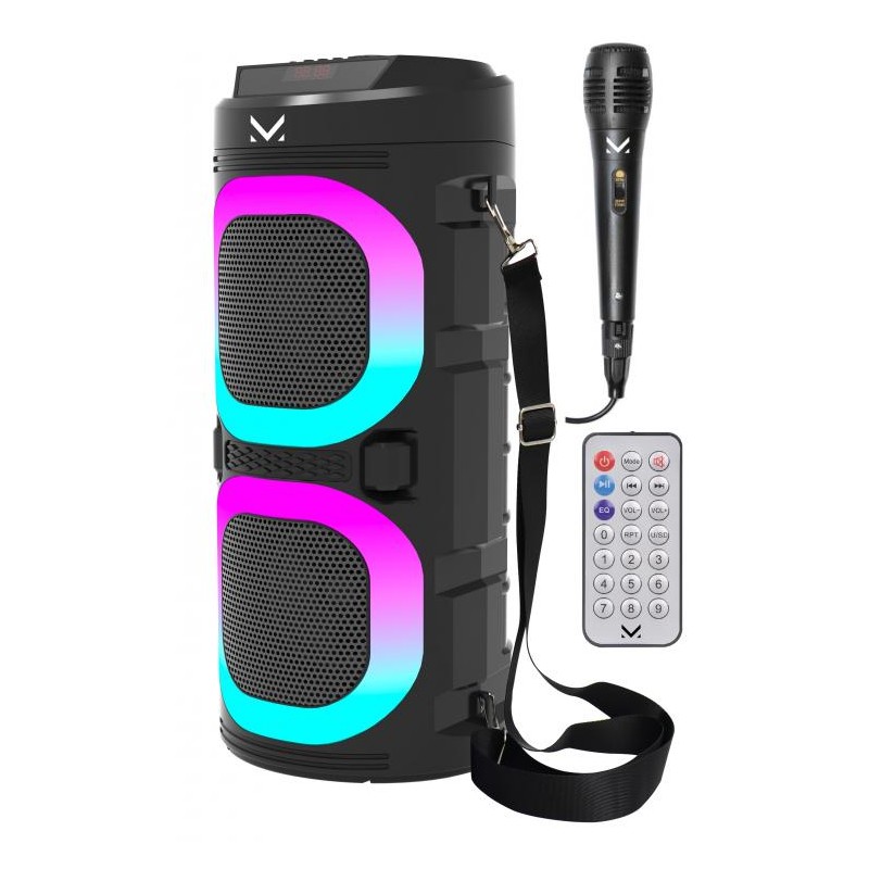 majestic FIRE 9 – Speaker bluetooth, 3 effetti luci led  ingressi SB / micro SD/AUX-IN/MIC, Batteria ricaricabile, funzione TWS 