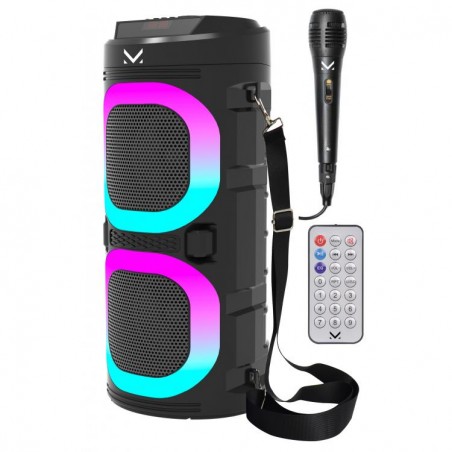 majestic FIRE 9 – Speaker bluetooth, 3 effetti luci led  ingressi SB / micro SD/AUX-IN/MIC, Batteria ricaricabile, funzione TWS 