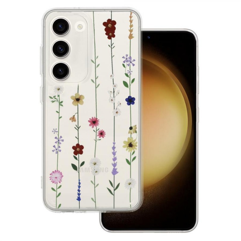 cover ultraprotettiva samsung s24 ultra trasparente con fiori