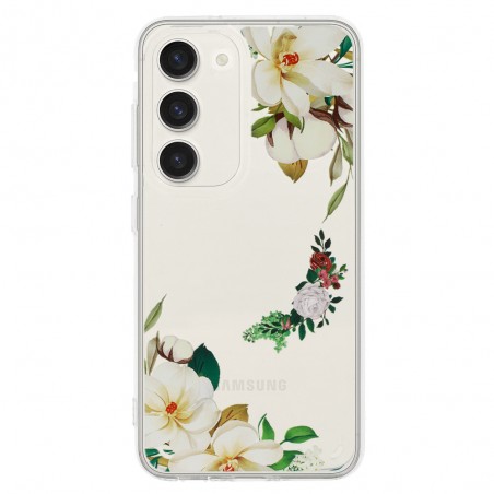 cover ultraprotettiva samsung s23 trasparente con fiori