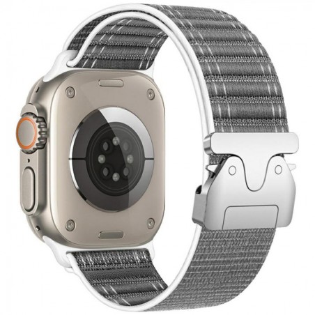 cinturino apple watch nylon intrecciato regolabile grigio 34-40-41 mm