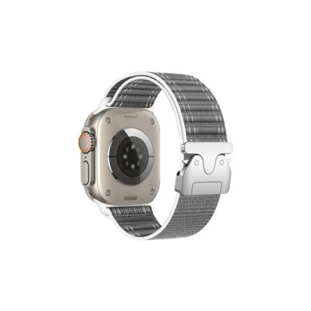 cinturino apple watch nylon intrecciato regolabile grigio 42/44/45/49 mm