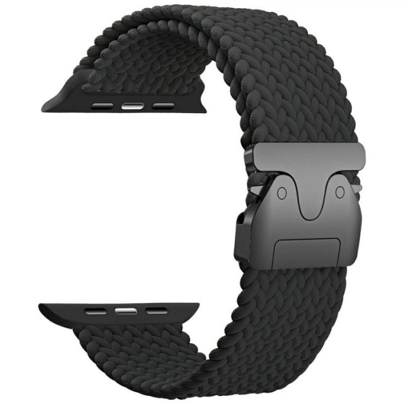 cinturino apple watch nylon intrecciato nero regolabile serie 38-40-41 mm