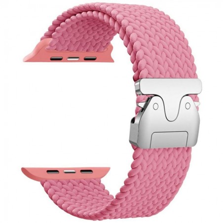 cinturino apple watch nylon intrecciato regolabile rosa 42/44/45/49 mm