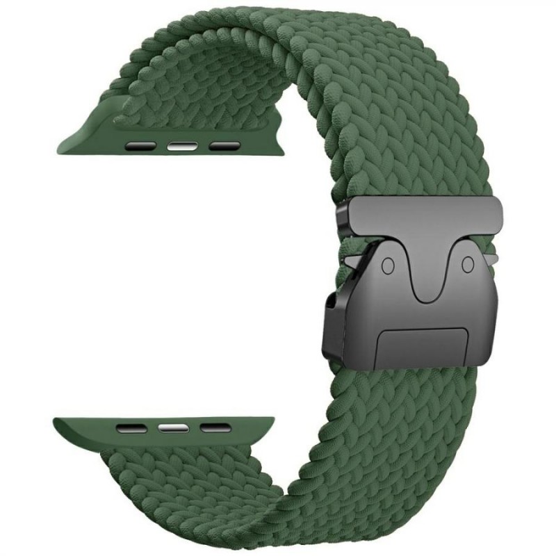 cinturino apple watch nylon intrecciato verde vegolabile serie 38-40-41 mm