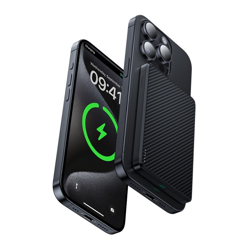 powerbank magsafe 5000 mah fast charge 20watt effetto carbonio