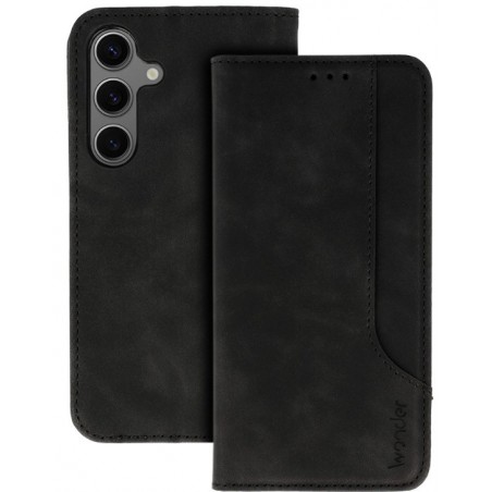 custodia a libro samsung a17 con porta carte di credito chiusura magnetica nera