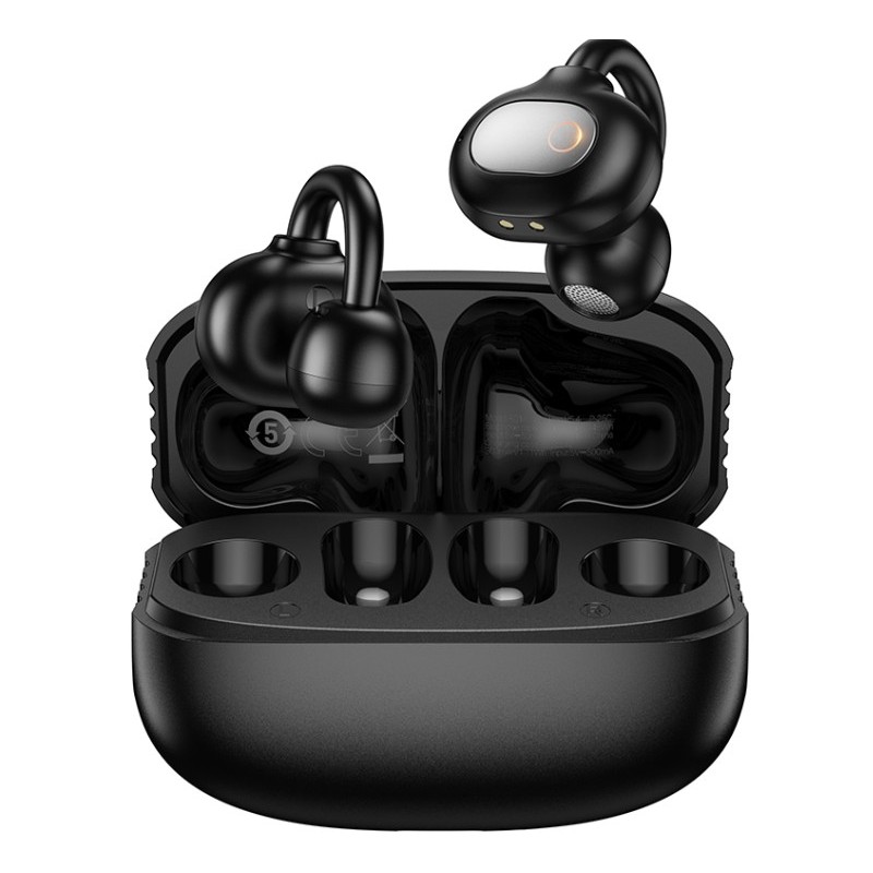 auricolare bluetooth ear clip tws nero
