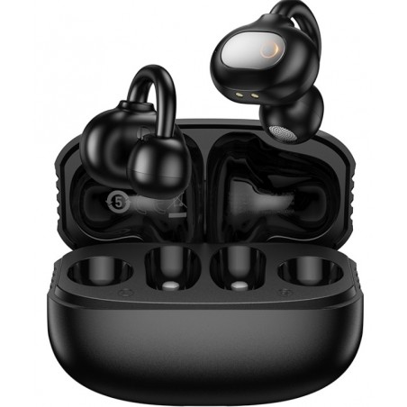 auricolare bluetooth ear clip tws nero
