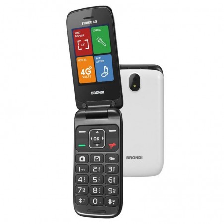 Brondi Strike 4G bianco, torcia, fotocamera, flip attivo,bluetooth