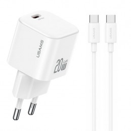 caricabatterie 20w usbc + cavo usbc bianco