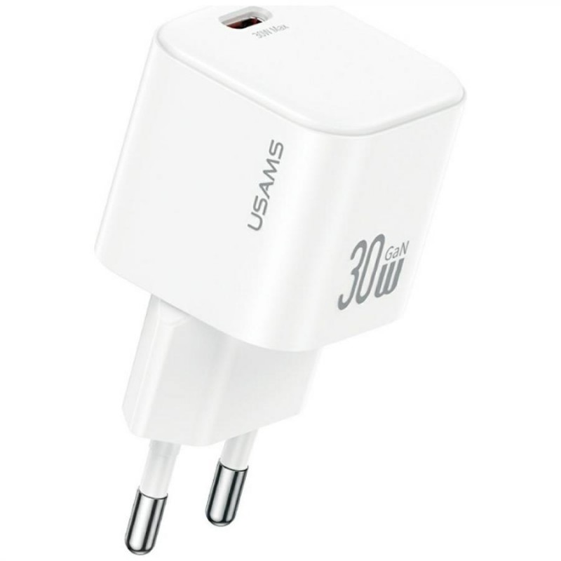 caricabatterie gan 30w usbc + cavo usbc bianco