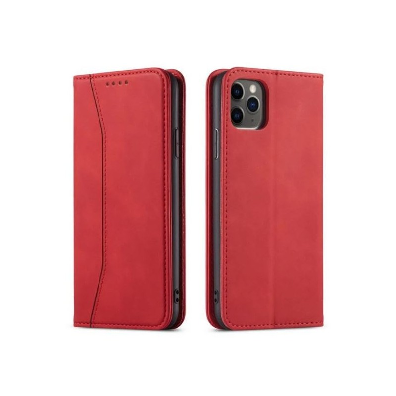 custodia a libro iphone 17 PRO con porta carte di credito chiusura magnetica rossa