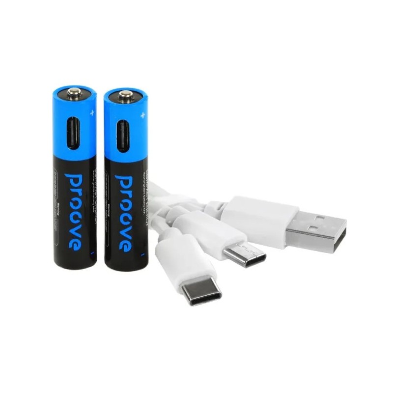 2 batterie ricaricabili con usb-c stilo AA 2400 mah  ricaricabili con usb-c