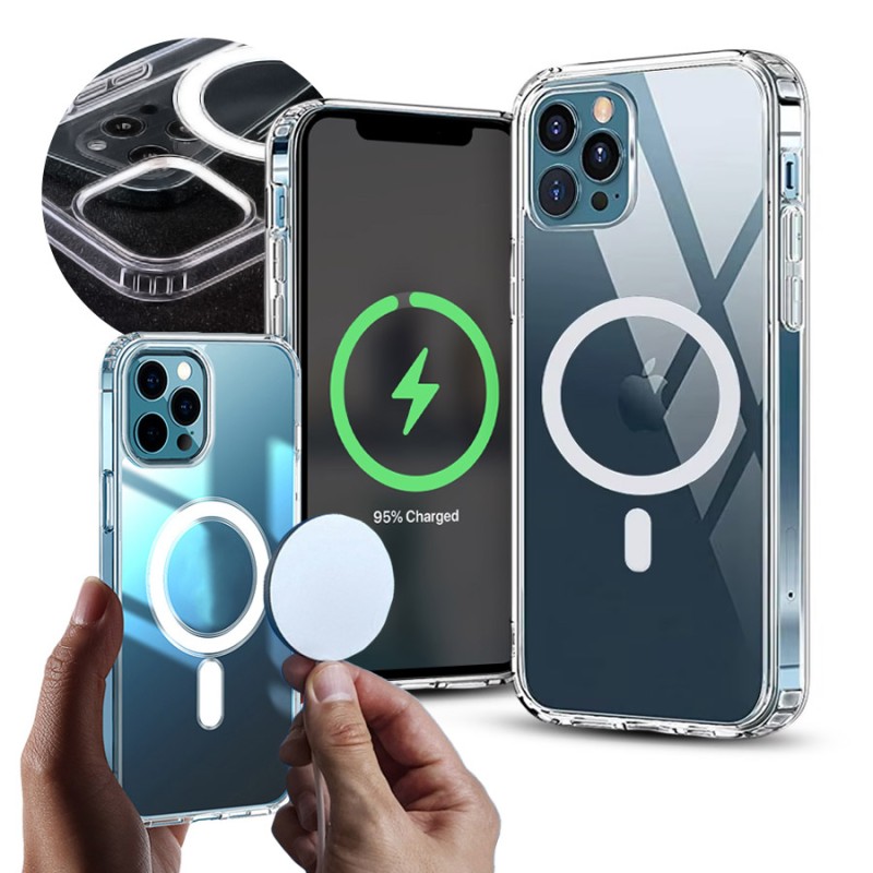 cover iphone 17 PRO  bicomponente trasparente  compatibile magsafe