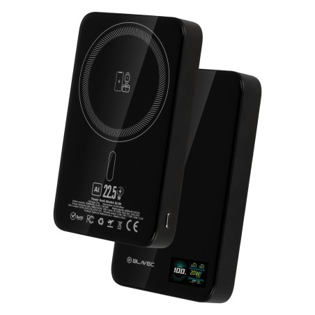 powerbank magsafe 5000 mah fast charge 22,5 watt black con display lcd