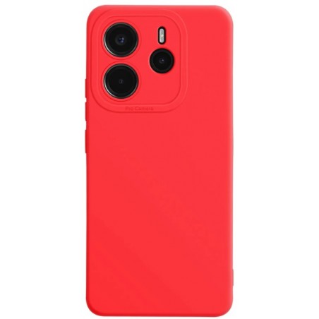 cover in silicone per xiaomi redmi note 14 pro 4G rossa