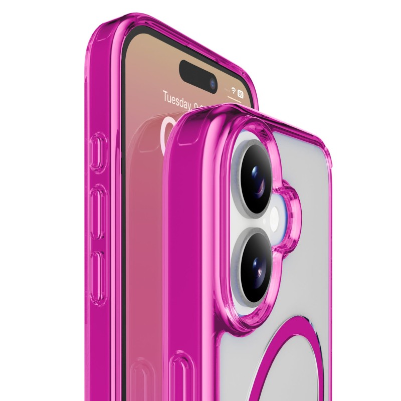 cover iphone 17 rosa -trasparente magsafe