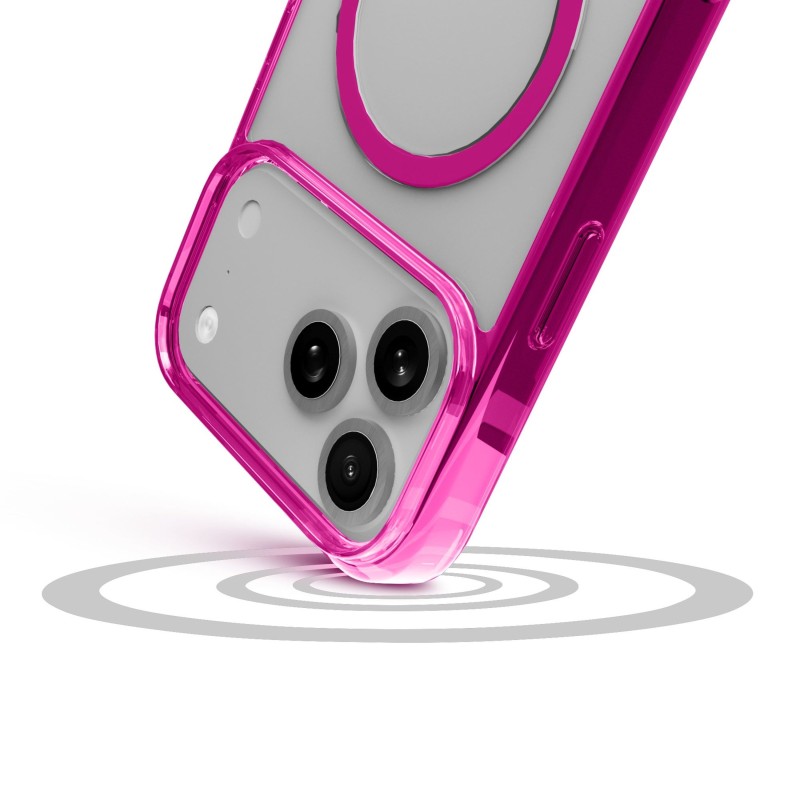 cover iphone 17 PRO rosa - trasparente magsafe