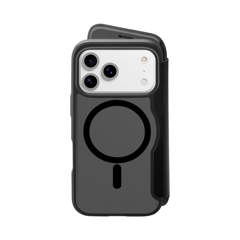 custodia a libro iphone 17 PRO nera con porta carte di credito magsafe