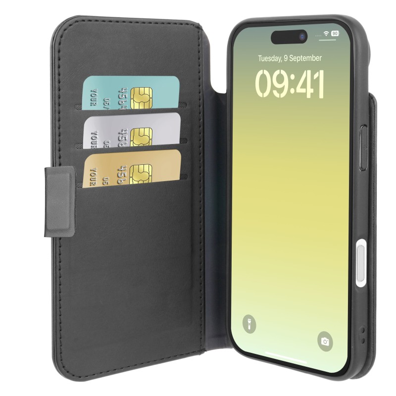 custodia a libro iphone 17 AIR  nera con porta carte di credito