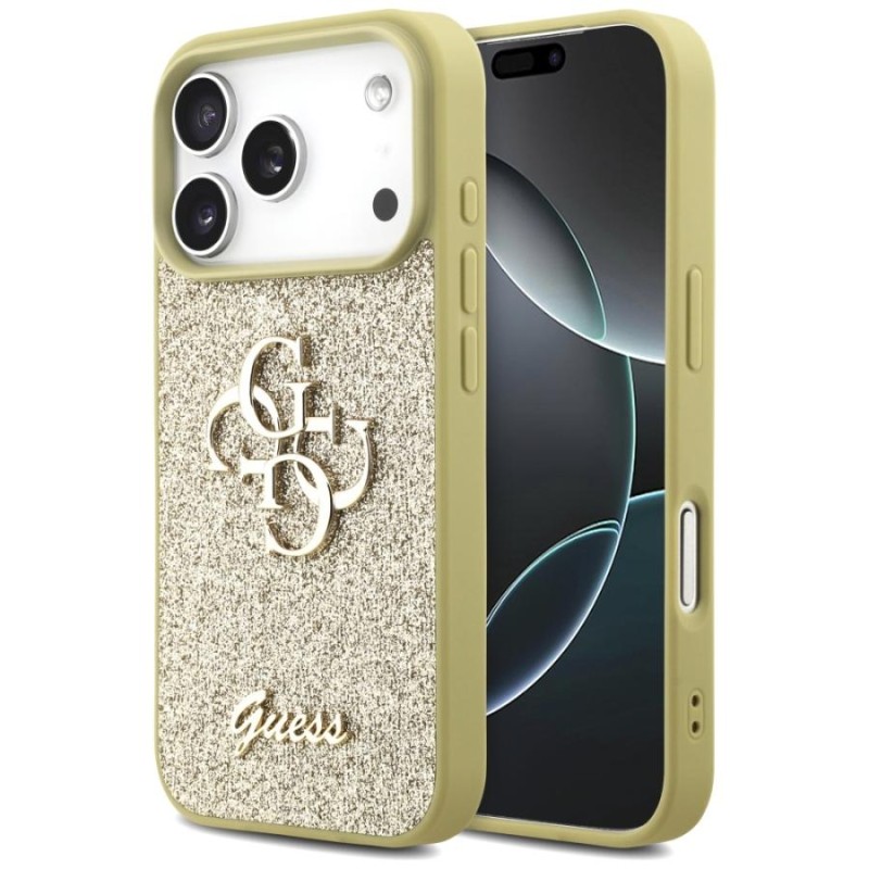cover guess iphone 17 PRO glitter gold