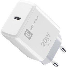 caricabatteria da rete usb-c 20 watt bianco senza cavo