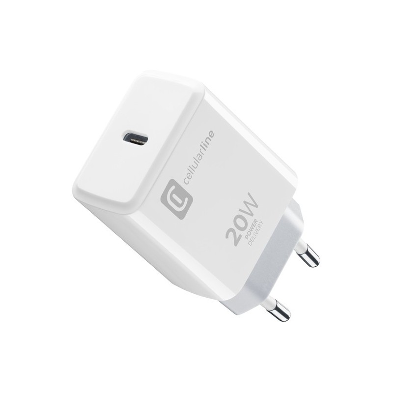caricabatteria da rete usb-c 20 watt bianco senza cavo
