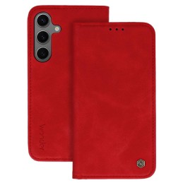 custodia a libro iphone 17 con porta carte di credito chiusura magnetica rossa