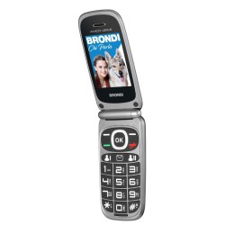 Amico Leale per anziani Dual sim schermo di 2,4 pollici, connessione bluetooth 2.1, Tasto SOS flip attivo | Nero